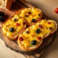 Stokbrood gegratineerd met olijven en kaas