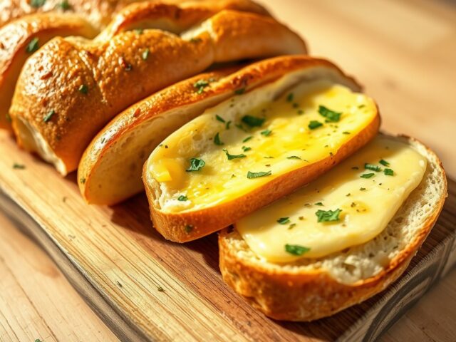 Stokbrood met kruidenboter en kaas