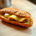 Stokbrood met ui cervelaat en kaas