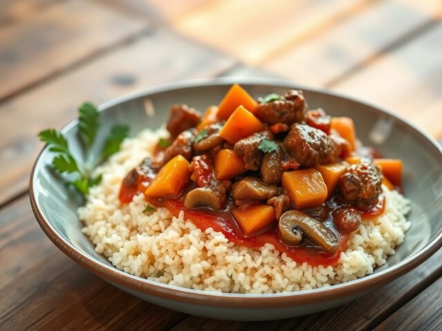 Stoofpot van Lamsvlees met Couscous.