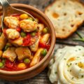 Stoofschotel (cassoulet) van kip en groenten