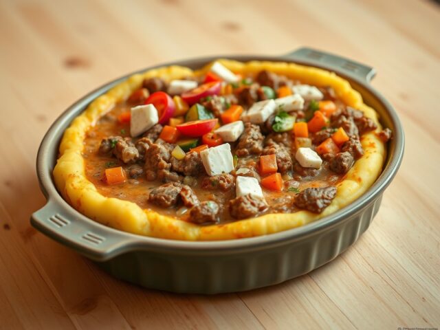 Stroganoff Ovenschotel met aardappelpuree