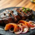 surf and turf: zalm en biefstuk