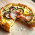 Taart met courgette en (kastanje)champignons