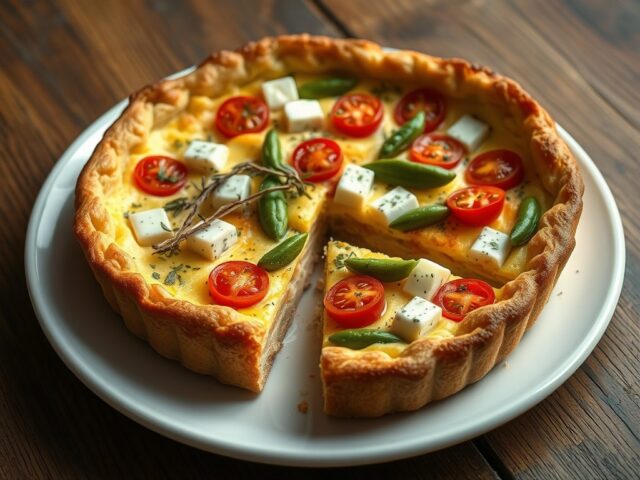 Taart met manchego en tomaat
