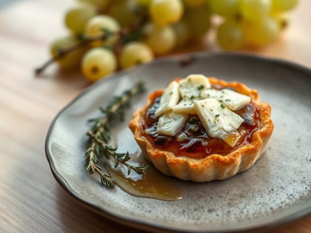 Taartje van Port salut en gorgonzola
