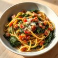 Tagliatella met spinazie en spekjes