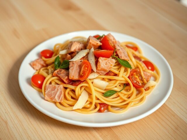 Tagliatelle met gerookte zalm