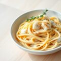 Tagliatelle met zeeduivel en prei
