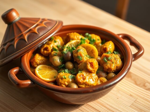 Tajine van kip met olijven en gekonfijte citroen