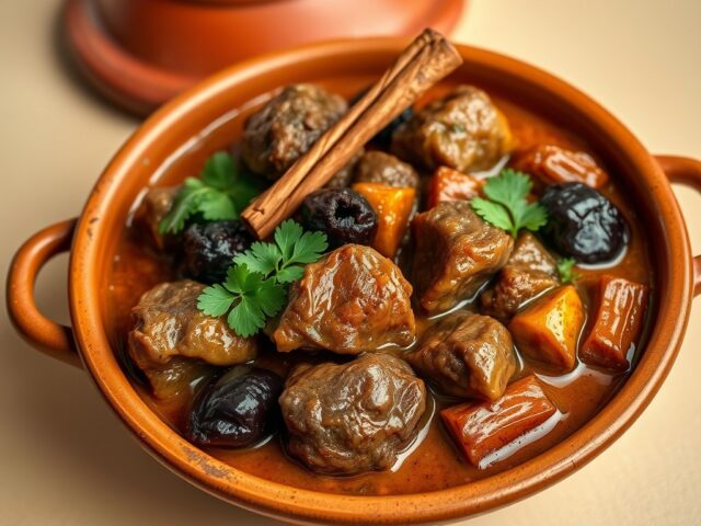 Tajine van lam met pruimen