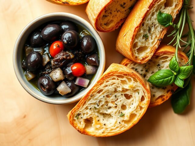 Tapenade met gekruide ciabatta