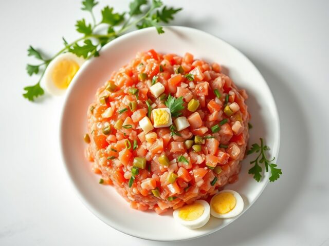 Tartaar van zalm zoals in zuid Frankrijk
