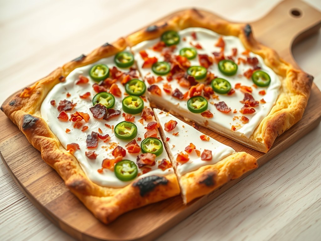 Tarte Flambee met Jalapeno, AI-gegenereerde illustratie