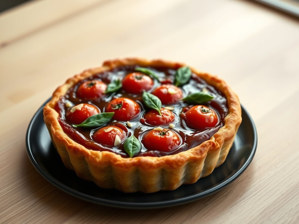 Tarte Tatin van kerstomaten, AI-gegenereerde illustratie