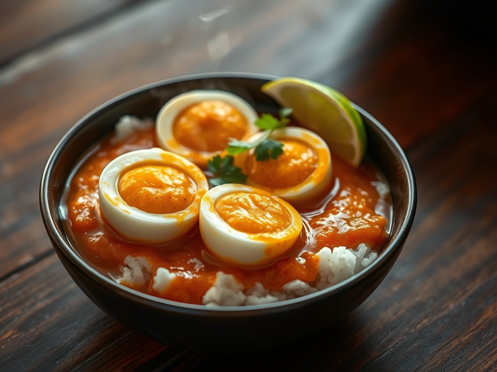 Telor Sambal Kerrie (Amé Kemutéh), AI-gegenereerde illustratie