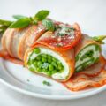 Terrine van asperges en erwten met spek en munt