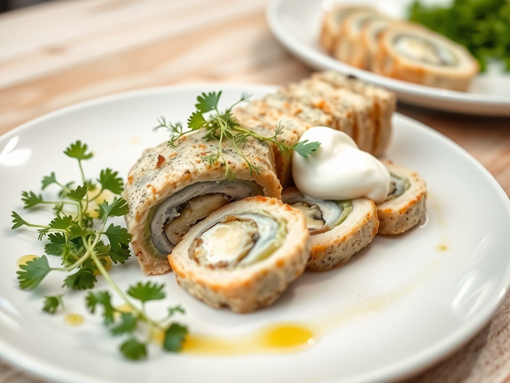 Terrine van prei met maatjes, AI-gegenereerde illustratie