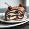Terrine van witte en pure chocolade en kersen