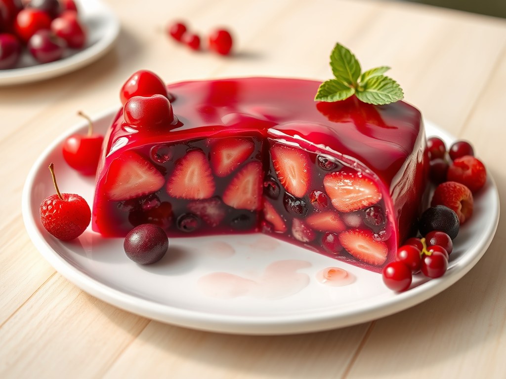 Terrines met rood fruit, AI-gegenereerde illustratie