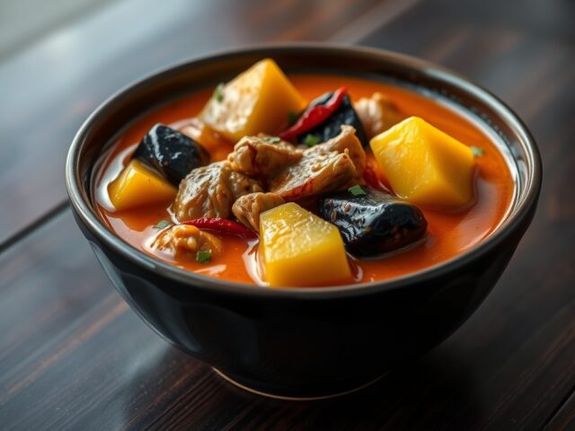 Thaise Curry met Varkensvlees en Ananas