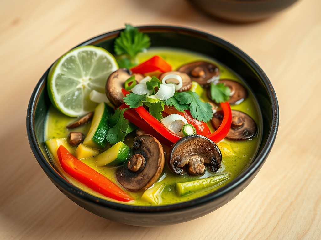 Thaise groene curry, AI-gegenereerde illustratie