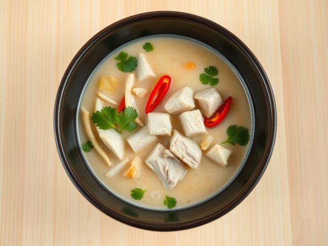 Thaise kippensoep met kokosmelk