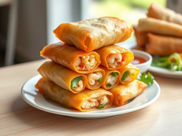 Thaise loempia’s met garnalen en krabvlees