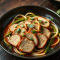 Thaise pikante varkenshaas met boontjes en prei