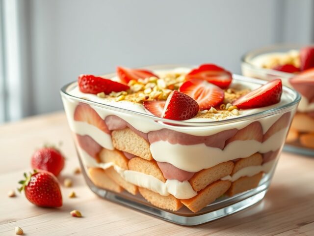 Tiramisu met aardbeien
