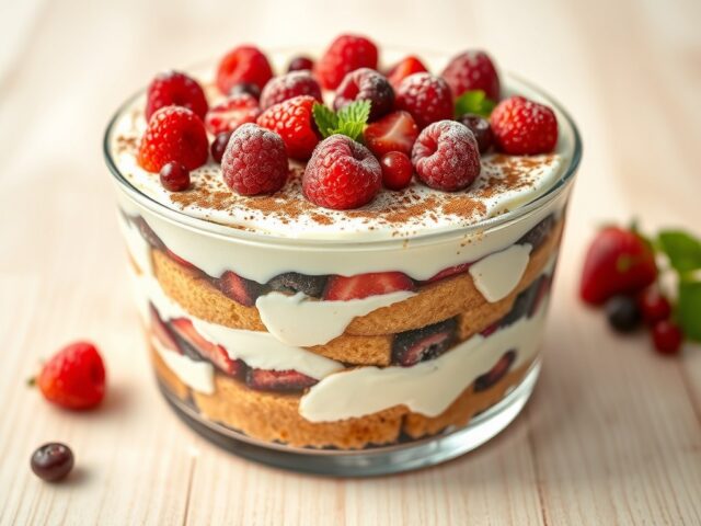 Tiramisu met rood fruit