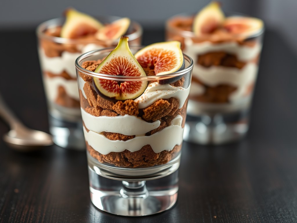 Tiramisu met vijgen en speculaas, AI-gegenereerde illustratie