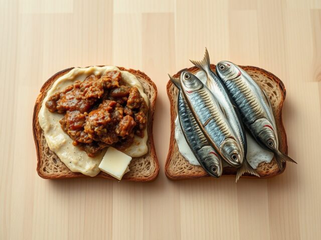 Toast met ragout en/of sardines
