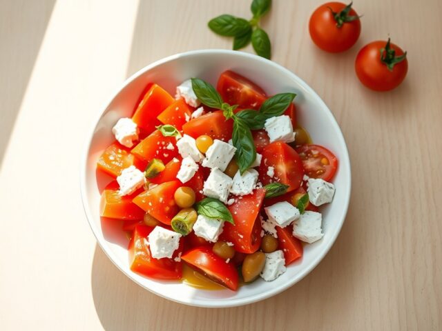 Tomaten-feta salade