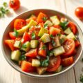 Tomaten salade met komkommer