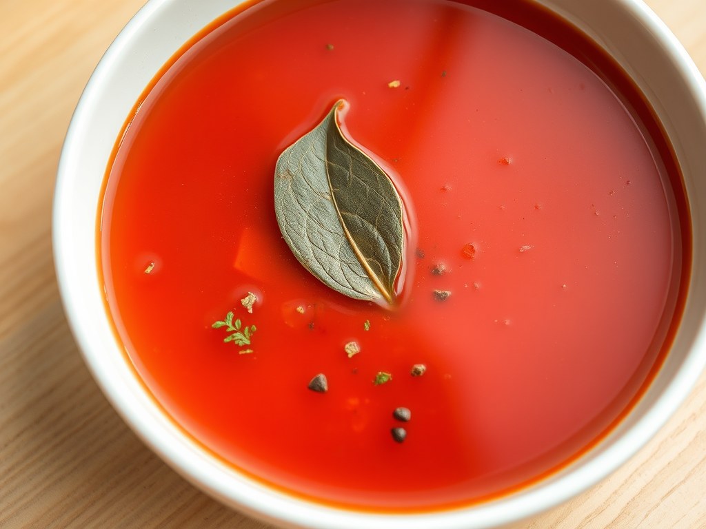 Tomatenbouillon, AI-gegenereerde illustratie