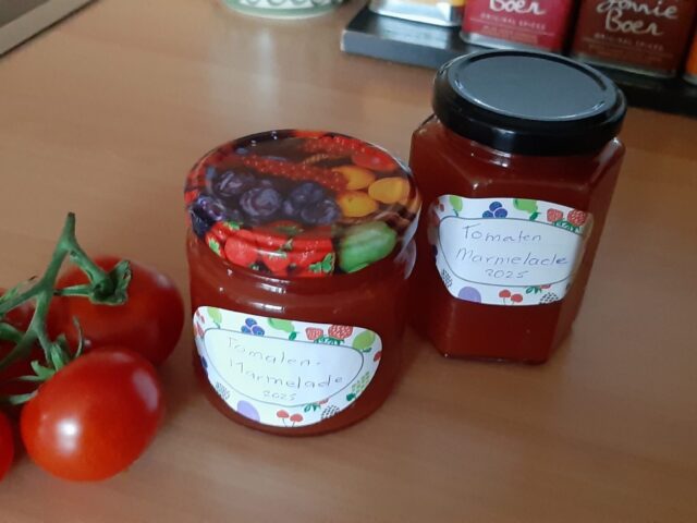 Tomatenmarmelade, zoet en beetje pittig tegelijk
