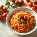 Tomatenrisotto met gebakken trostomaatjes