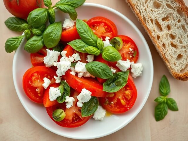 Tomatensalade met basilicum