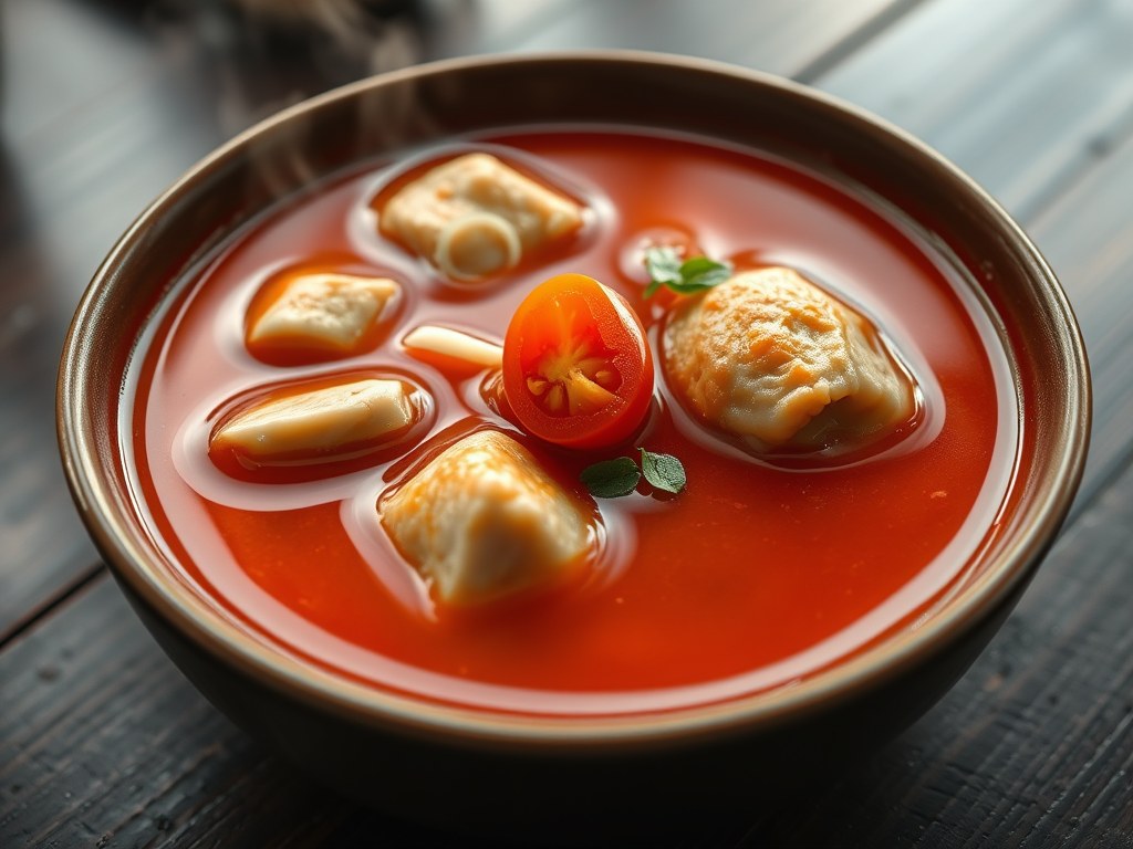 Tomatensoep Hongkong, AI-gegenereerde illustratie