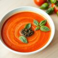 Tomatensoep (koud) met Tapenade
