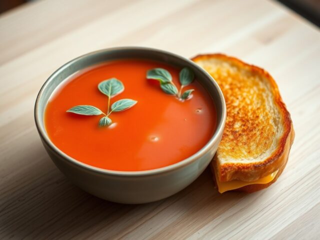 Tomatensoep met lavas en kaastosti’s