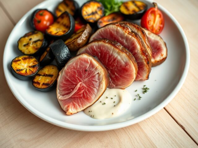 Tonijn en Gegrilde Provençaalse Groenten + Aioli