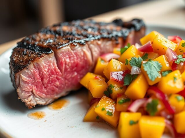 Tonijn met pittige mangosalsa