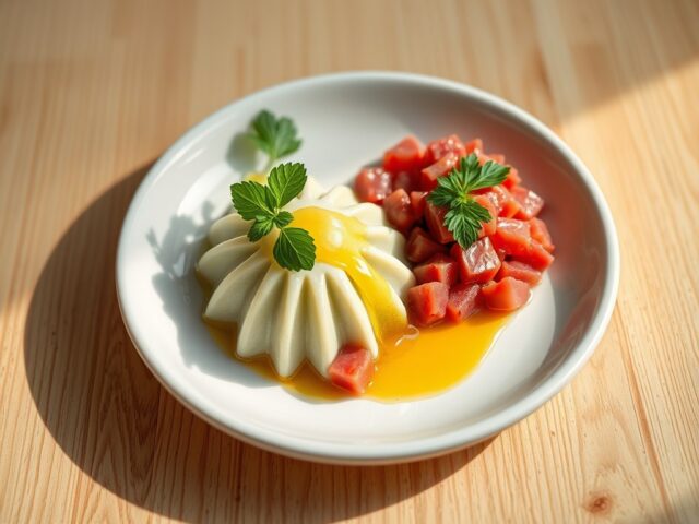 Tonijn Tartaar met Sinasolie en Venkelpuree