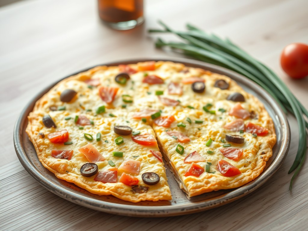 Tortilla de salmón (Spaanse zalmtortilla), AI-gegenereerde illustratie