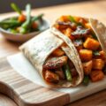 Tortilla met Surinaams gekruide kip