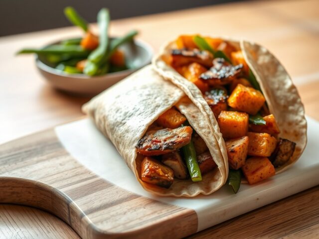 Tortilla met Surinaams gekruide kip