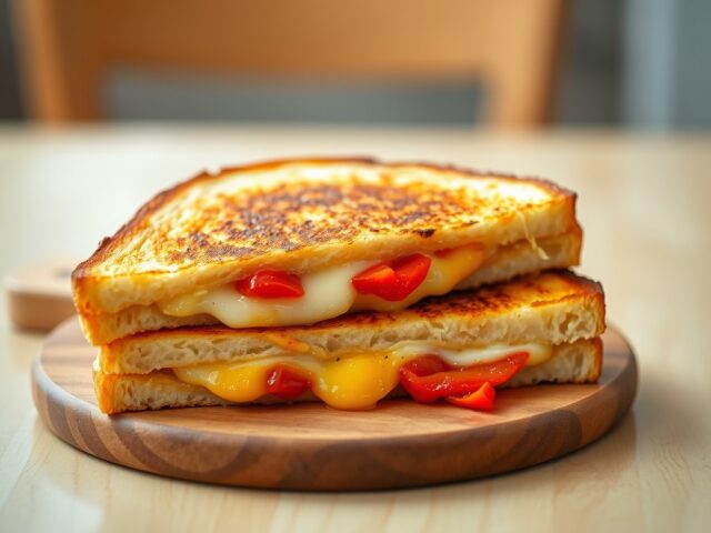 Tosti met Paprika en Mozzarella