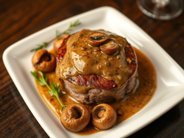 Tournedos met kippenlever in Prince Albertsauce